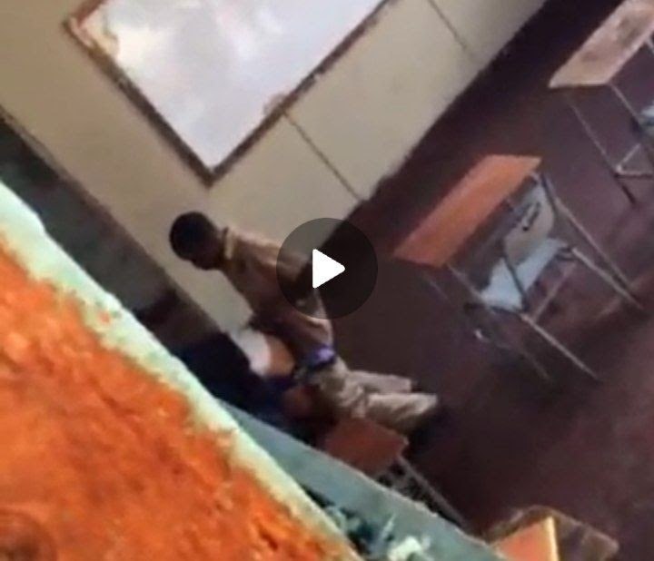 High school student capture by CCTV camera while fu¢king in the classroom
